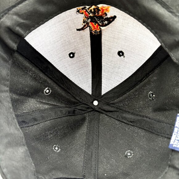 Vintage ANHEUSER BUSCH Big A with Eagle Patch Black Poly Strapback Hat Beer Cap - Picture 11 of 11